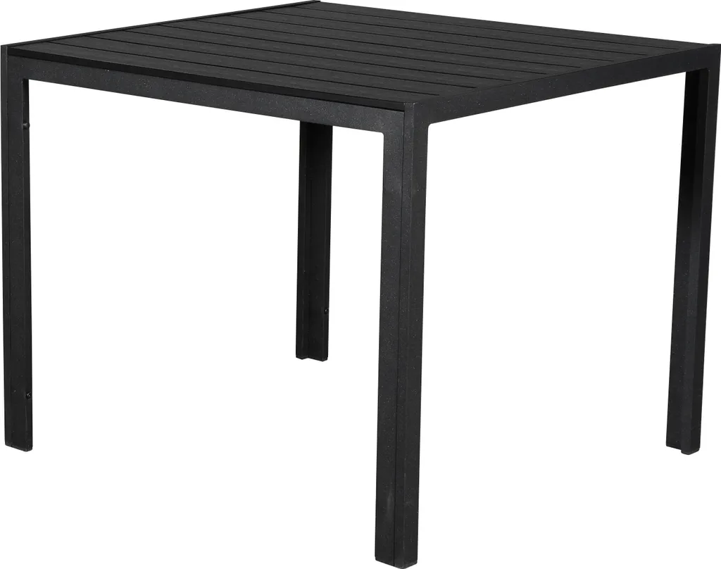 Table d'extérieur Noma 90x90 cm - Plateau résistant noir métal design