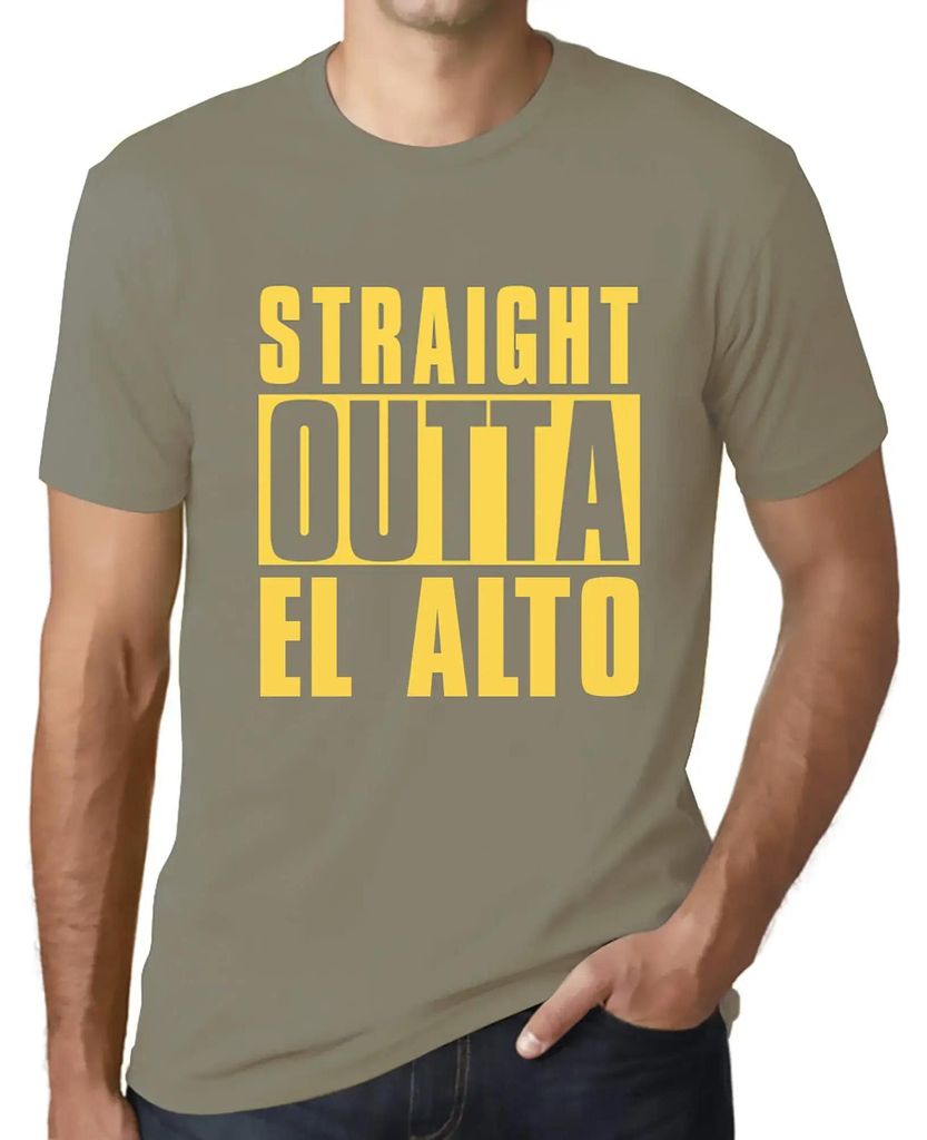 Herren Grafik T-Shirt Straight Outta El Alto Öko-Verantwortlich Vintage Jahrgang Kurzarm Lustige Druck Geburtstag Geschenk Mann