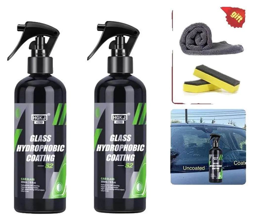 Revêtement vitres voiture S2 formule hydrophobe 300 ml x 2 pièces