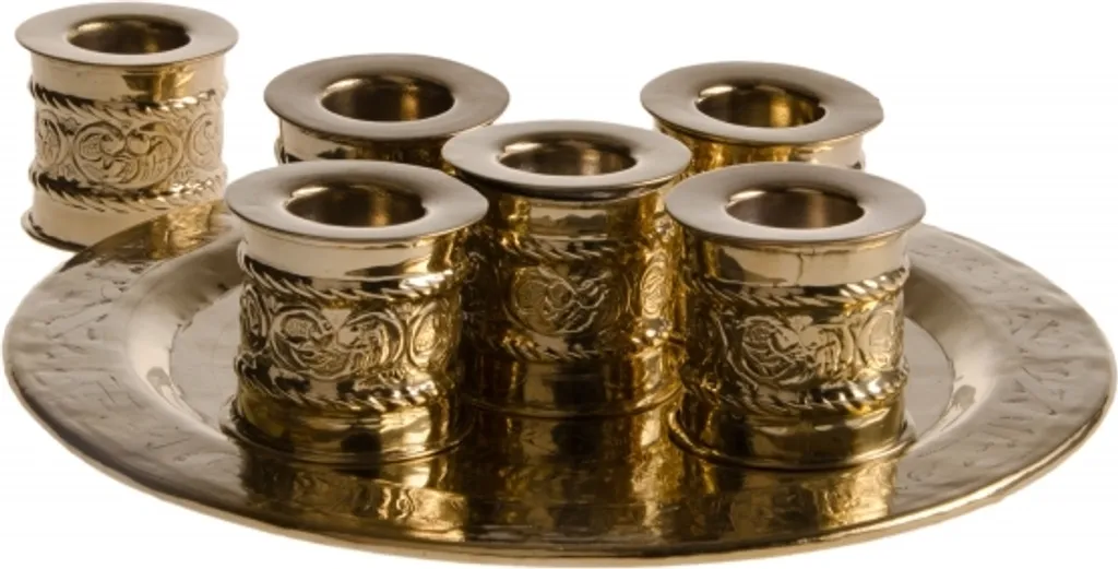 Bougeoir Oriental Marocain pour Bougie à Réchaud en Métal Noir et Or