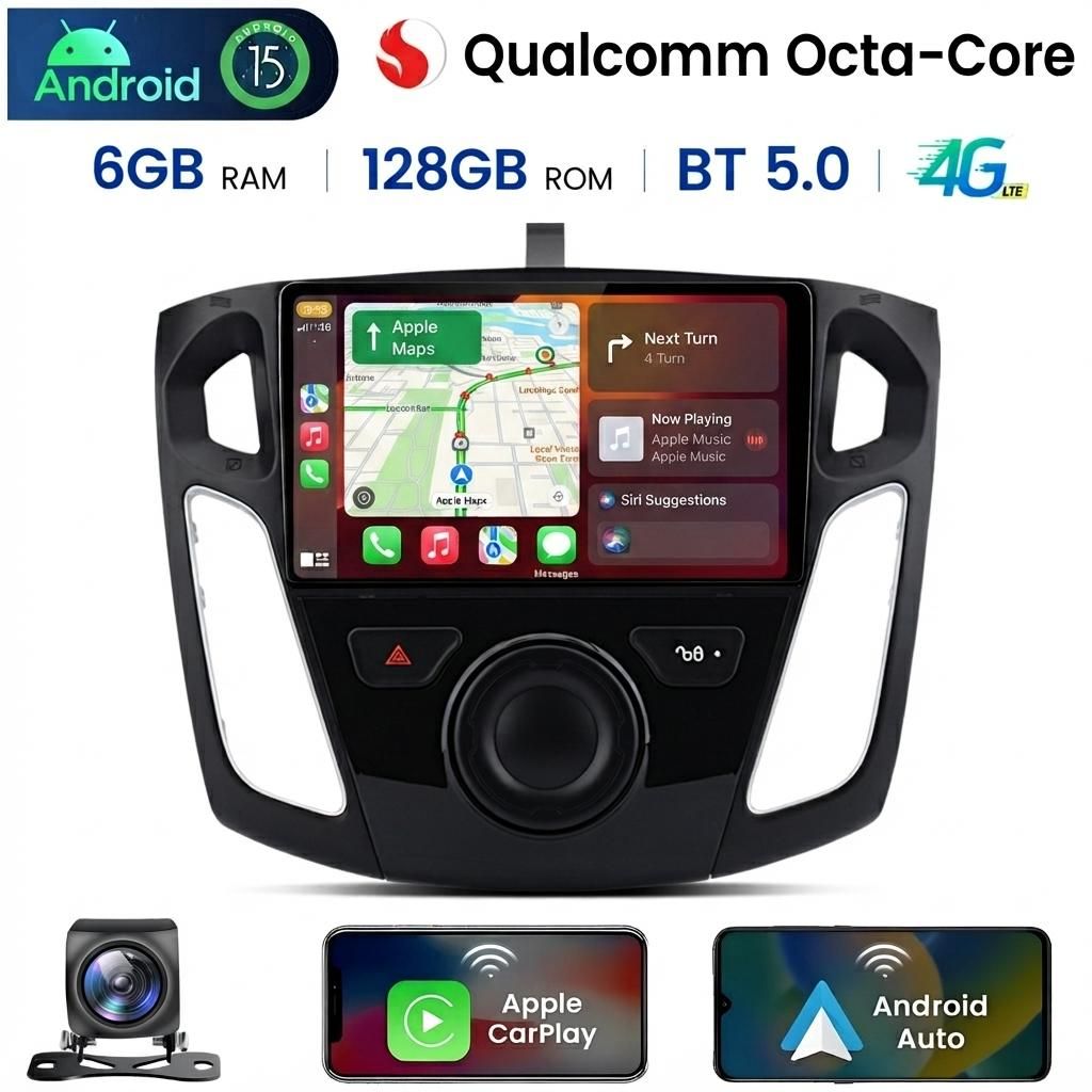 CarPlay Android Auto Autoradio Für Ford Focus MK3 Produktbild  KI-generiertes Bild