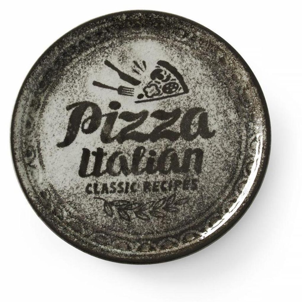 HENDI Assiette à pizza Recipe Collection Noir, Noir, ⌀330mm Image du produit 