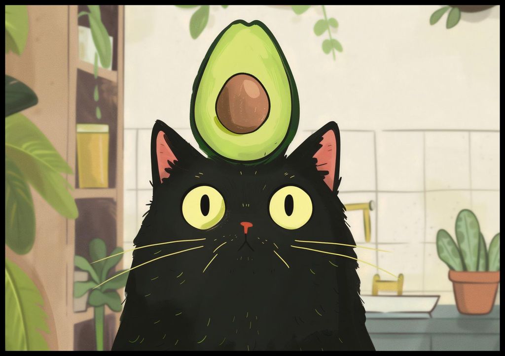 Plakat 100x70cm Avocado auf dem Kopf