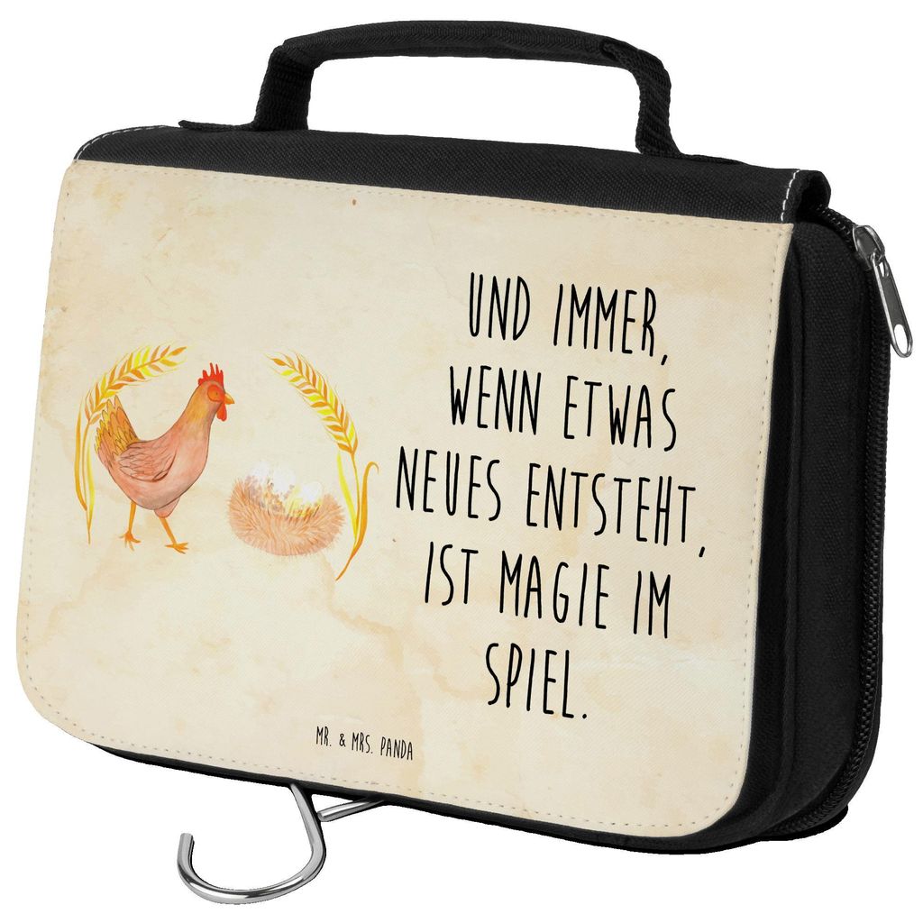 Mr. & Mrs. Panda kosmetiktäschchen Huhn Stolz - Vintage - Geschenk, Eier, Bauernhof, Make-Up Tasche, Kulturtasche, kulturtäschchen, beautycase, S...