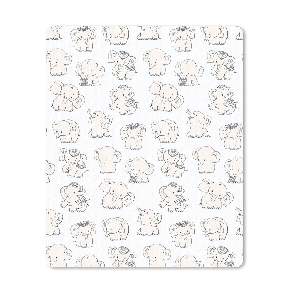MuchoWow Mauspad Mousepad Elefant - Schnittmuster - Baby 30x40 cm - Mousepads - Maus Mat - Pad - Mausunterlage - Mausmatten