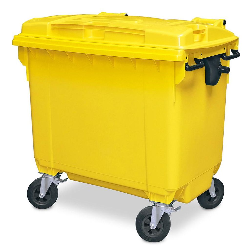 Müllcontainer/MGB 660 Liter, gelb, EN 840-6, BxTxH 1360 x 765 x 1235 mm