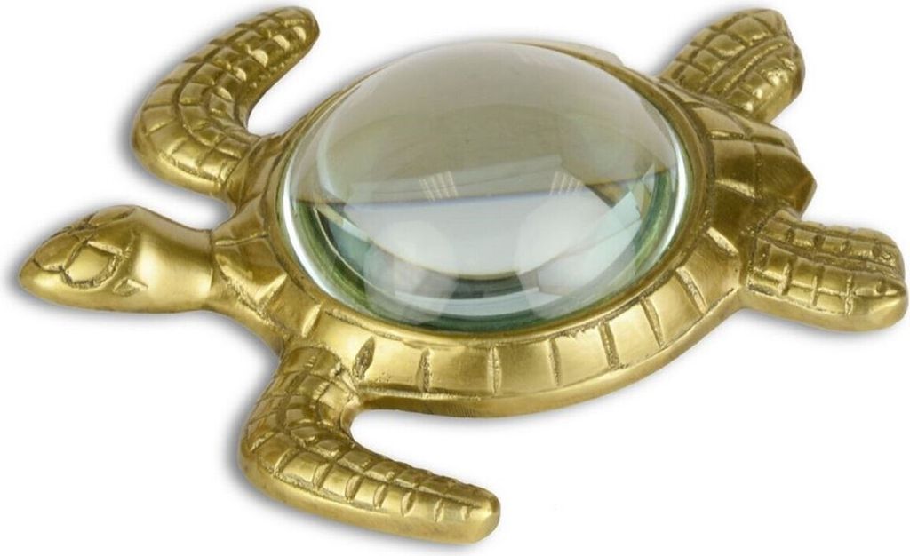 Casa Padrino Luxus Lupe Schildkröte Gold 15,5 x 14,9 cm - Luxus Accessoires
