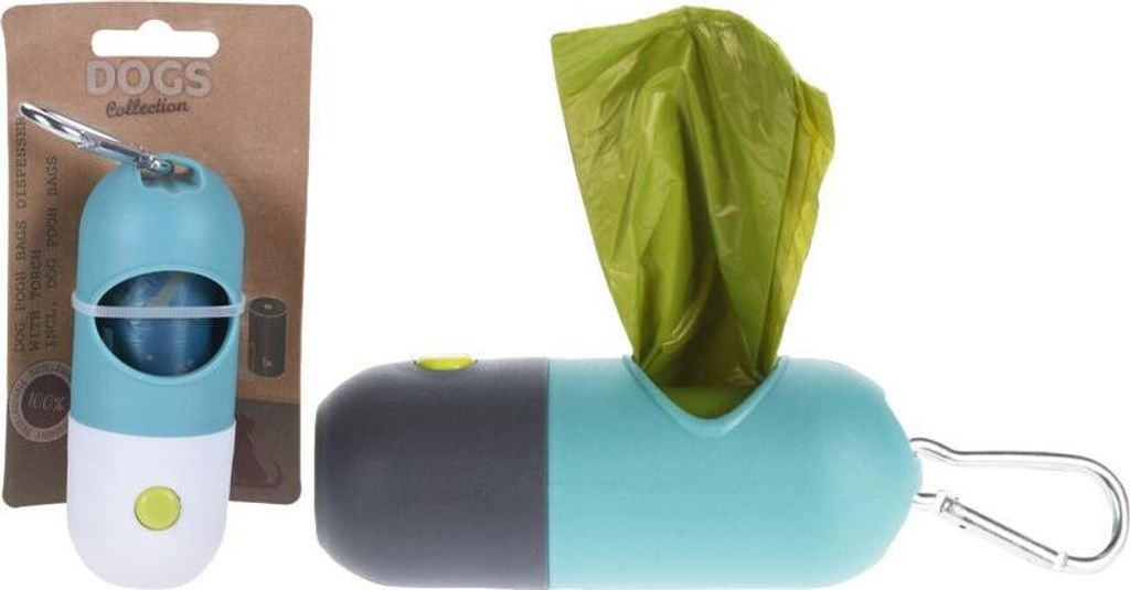 halter für Hundekotbeutel mit Taschenlampe, blau Produktbild 1