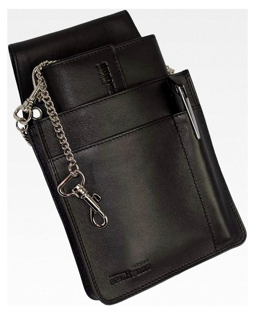 Kellnerbörsenset aus Leder - schwarze Kellnerbörse und schwarze Kellnertasche