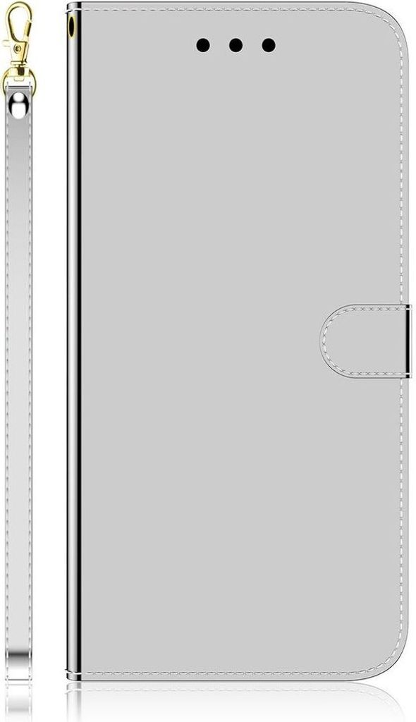 König Design Hülle kompatibel mit Motorola Moto G22 Kunstleder Handyhülle - Handy Case Silber
