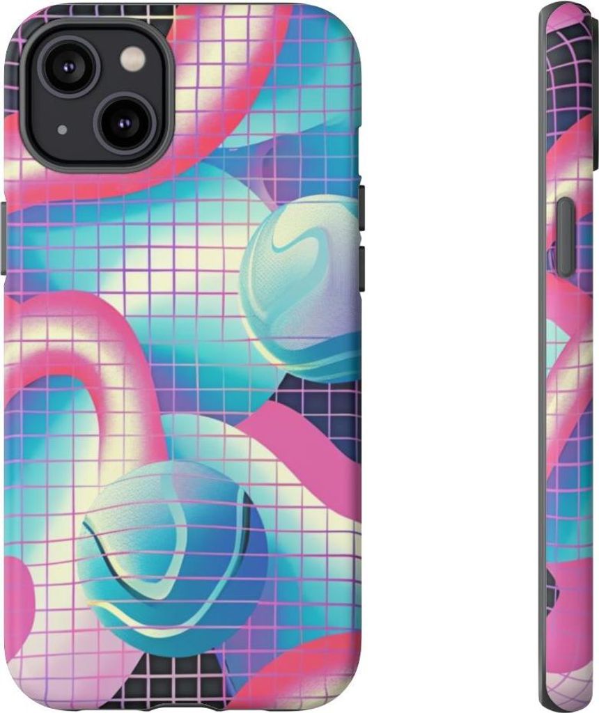 Abstraktes 3D-Geometriemuster – Hülle Kompatibel mit iPhone 14 Plus