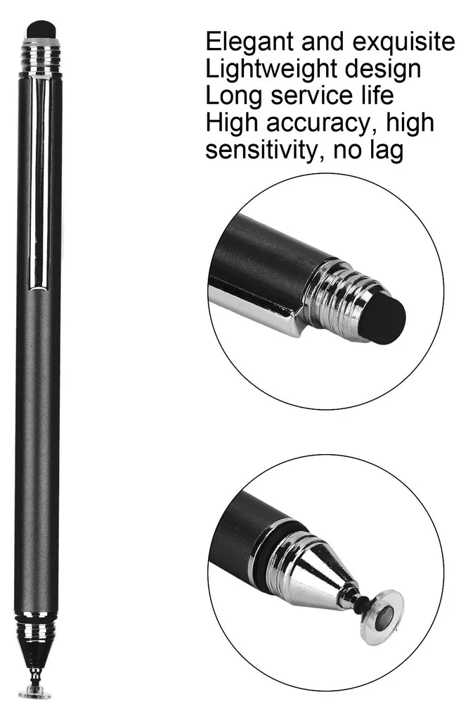 Stylet pour tablette et smartphone noir, idéal prise de notes et dessin