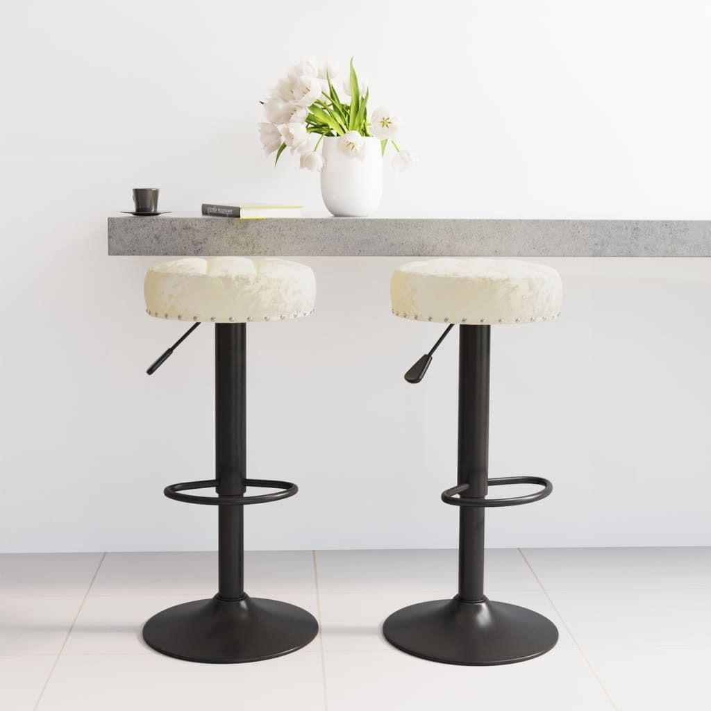Maison Exclusive - Barhocker 2 Stk. Creme Samt