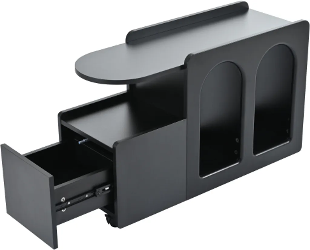 Commode Gain de Place AIORBER Noire avec Protection Angles pour Enfant