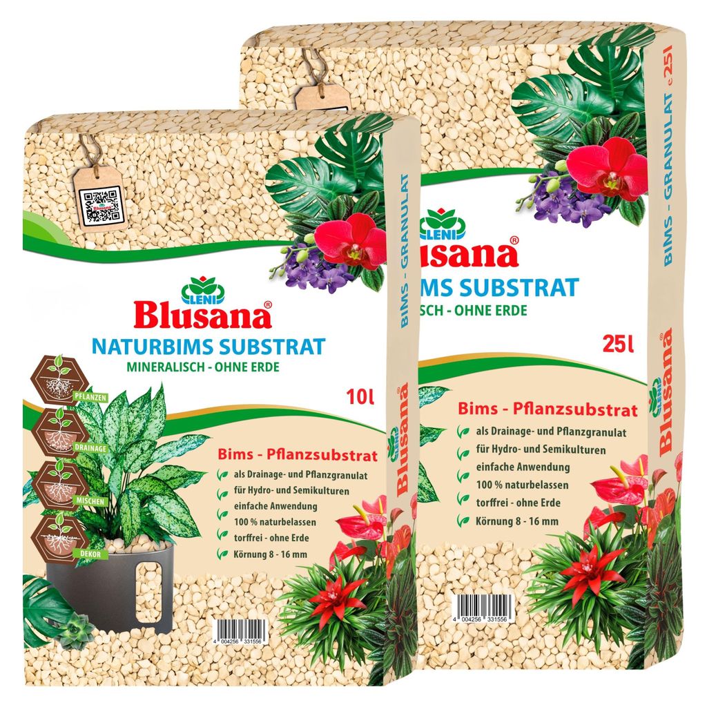 Blusana Bims Pflanzsubstrat 35 Liter Kombi-Gebinde grobe Produktbild 