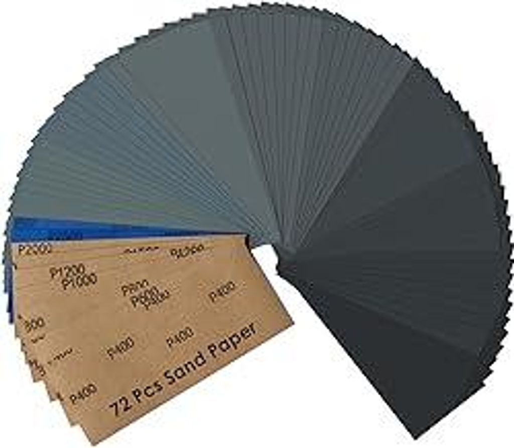 Schleifpapier Set, Nass und Trocken Sandpapier 23 x 9 cm, Körnung 400 600 800 1000 1200 1500 2000 2500 3000, Fein Schleifpapier für Auto Metall H...