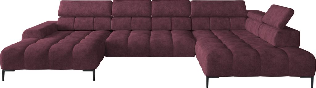 Plaza Ecksofa in U-Form, Rechte Seite | Funktional Komfortable Schlaffunktion Verstellbare Kopfstützen Verstellbarer Sitz Wellenfedersystem Hochel...