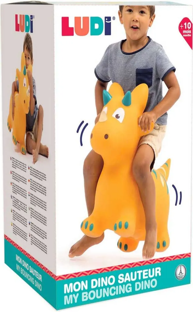 Jouet de saut Dinosaure Jaune Ludi - Idéal pour l'équilibre et le sport