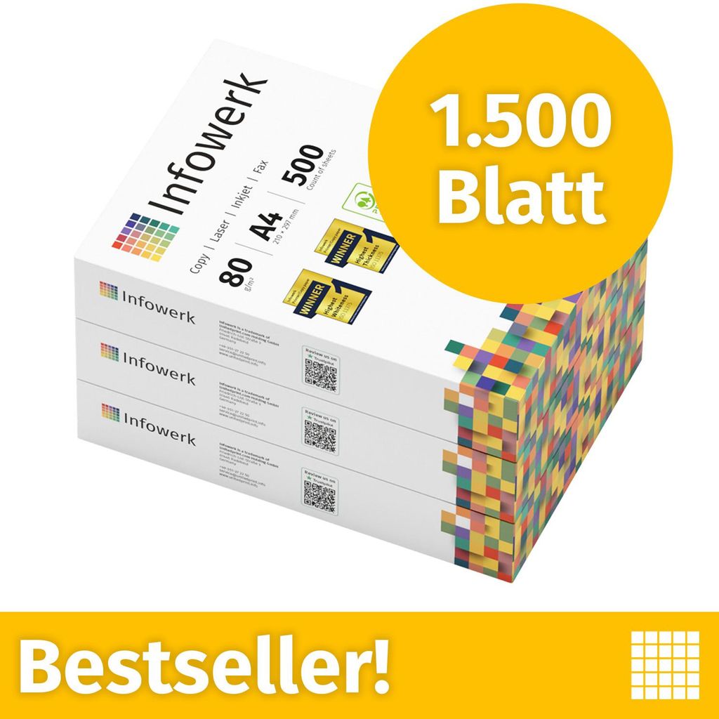 Infowerk Carta per stampanti Carta per copie 500 fogli 1 x Immagine del prodotto 