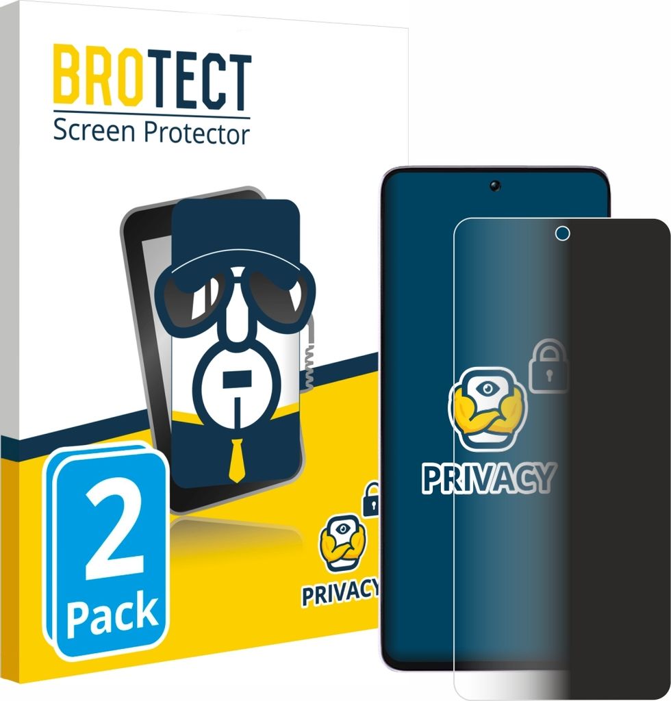 2x BROTECT Sichtschutzfolie für Xiaomi Poco M7 Pro Anti-Spy Privacy Sichtschutz Blickschutz Folie Blaulicht-Schutz