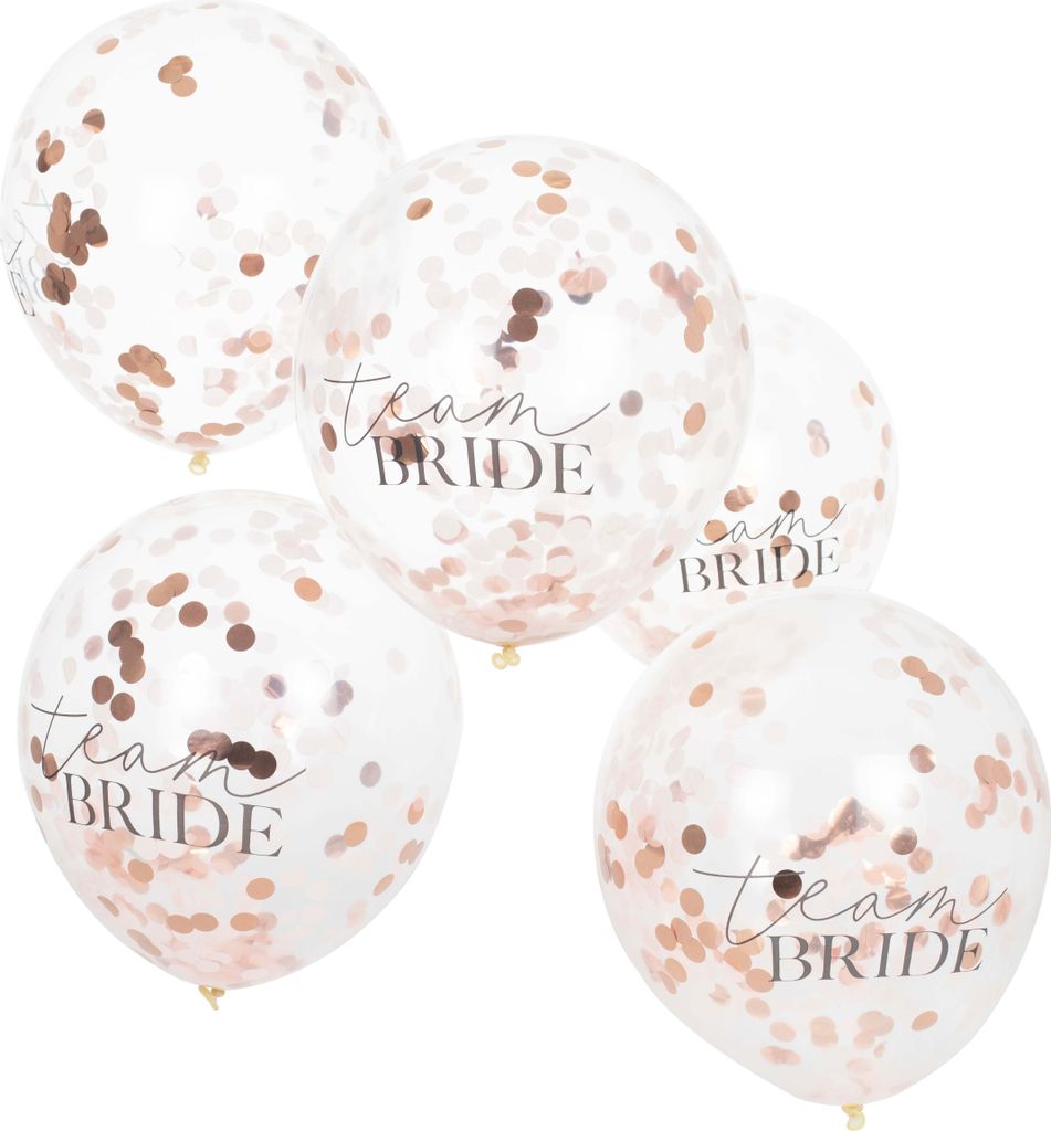 5 JGA Night Team Bride Konfettiballons 30cm