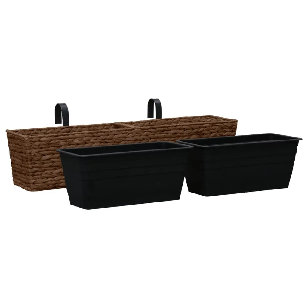 Cache-pots vidaXL en Jacinthe d'eau Marron - Solution Déco 2 pièces
