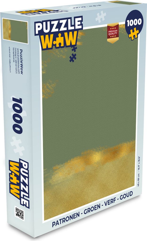 MuchoWow Puzzle 1000 Teile Muster - Grün - Farbe - Gold - Spielzeug - Alt und Jung - Spiele - Puzzeln