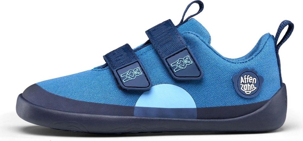 A single blue children's shoe shown from the side against a white background.