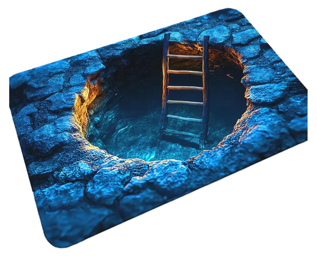3D-Loch-Teppich, realistische optische Täuschung, lustige Fußmatte mit bodenlosem Abgrund, saugfähige, rutschfeste Bodenmatte für Badezimmer, W...
