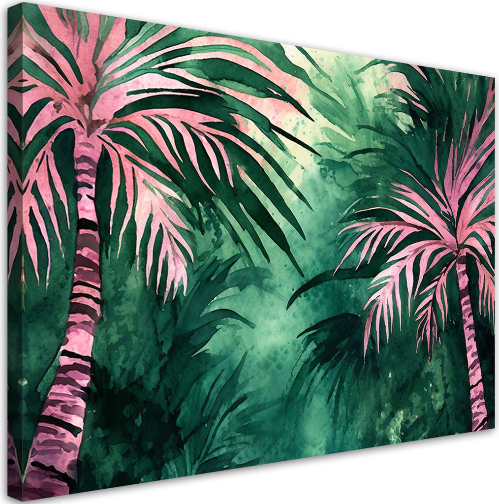 Leinwandbild tropische Dschungelpalme 120x80 Feeby Grün bild für die wand bereit zum aufhängen
