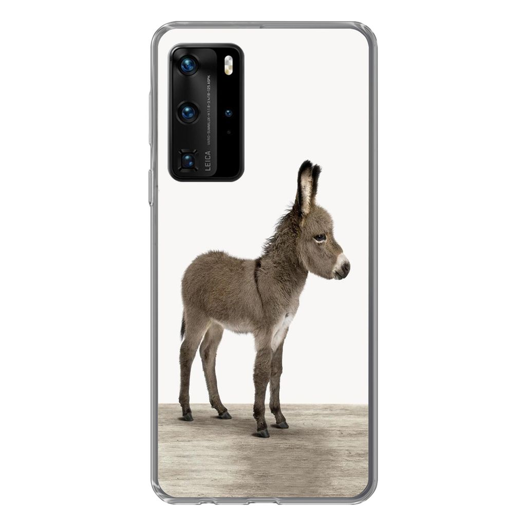 MuchoWow Handyhülle Schutzhülle Hülle für Huawei P40 Pro Esel - Tiere - Kinder - Niedlich - Mädchen - Jungen Silikon Softcase Handy Hülle -...
