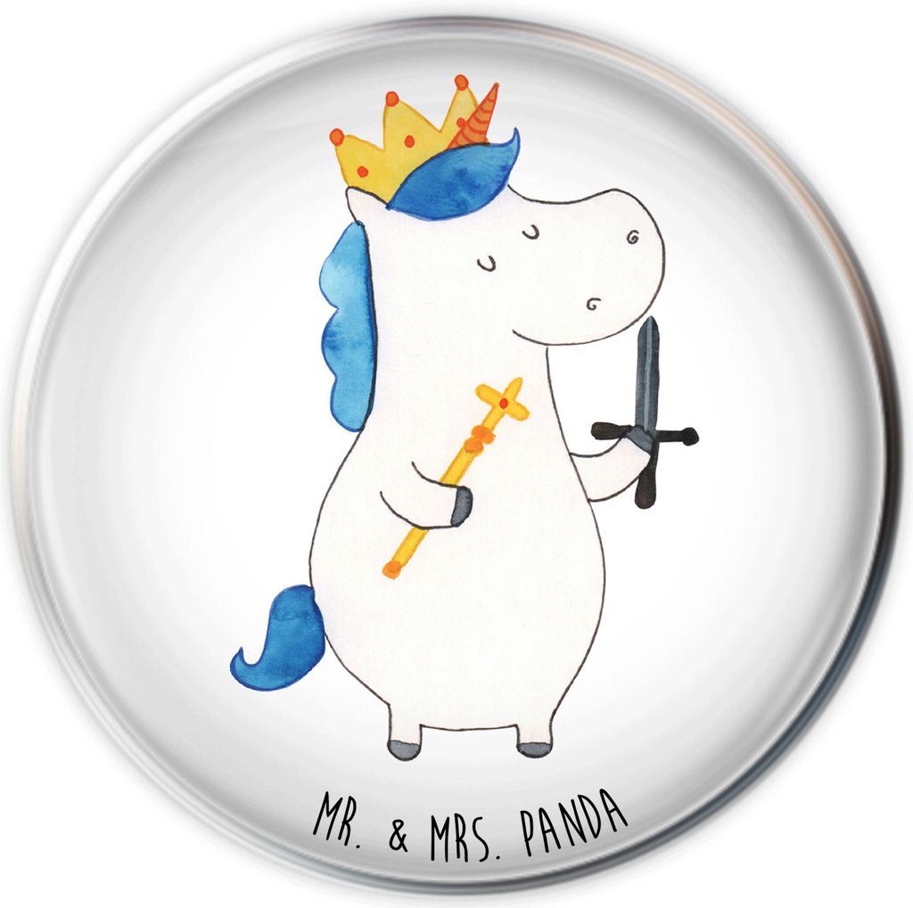 Mr. & Mrs. Panda Waschbecken Ablaufstopfen Einhorn König mit Schwert - Weiß - Geschenk, waschbeckenstöpsel, Stöpsel, Einhörner, Unicorn, Abflu...