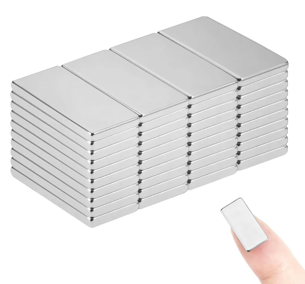 Aimants Néodyme Extra Forts 20x10x2 mm - Pack de 40 Aimants Plats Fins