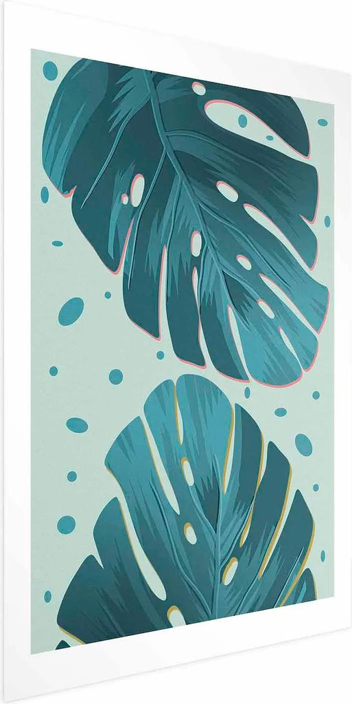 Posterpapier Poster - Dewy Leaves 60x90 cm Blätter b-A-0402-ao-a