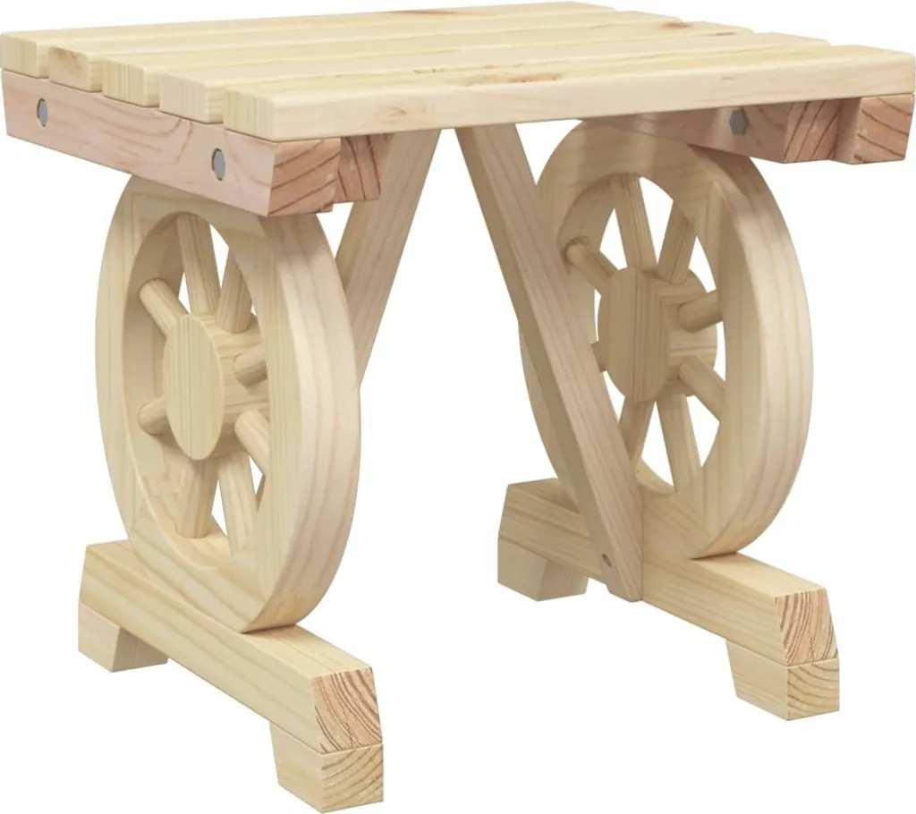 Tabouret de jardin 40x36,5x38,5 cm en bois de sapin massif naturel