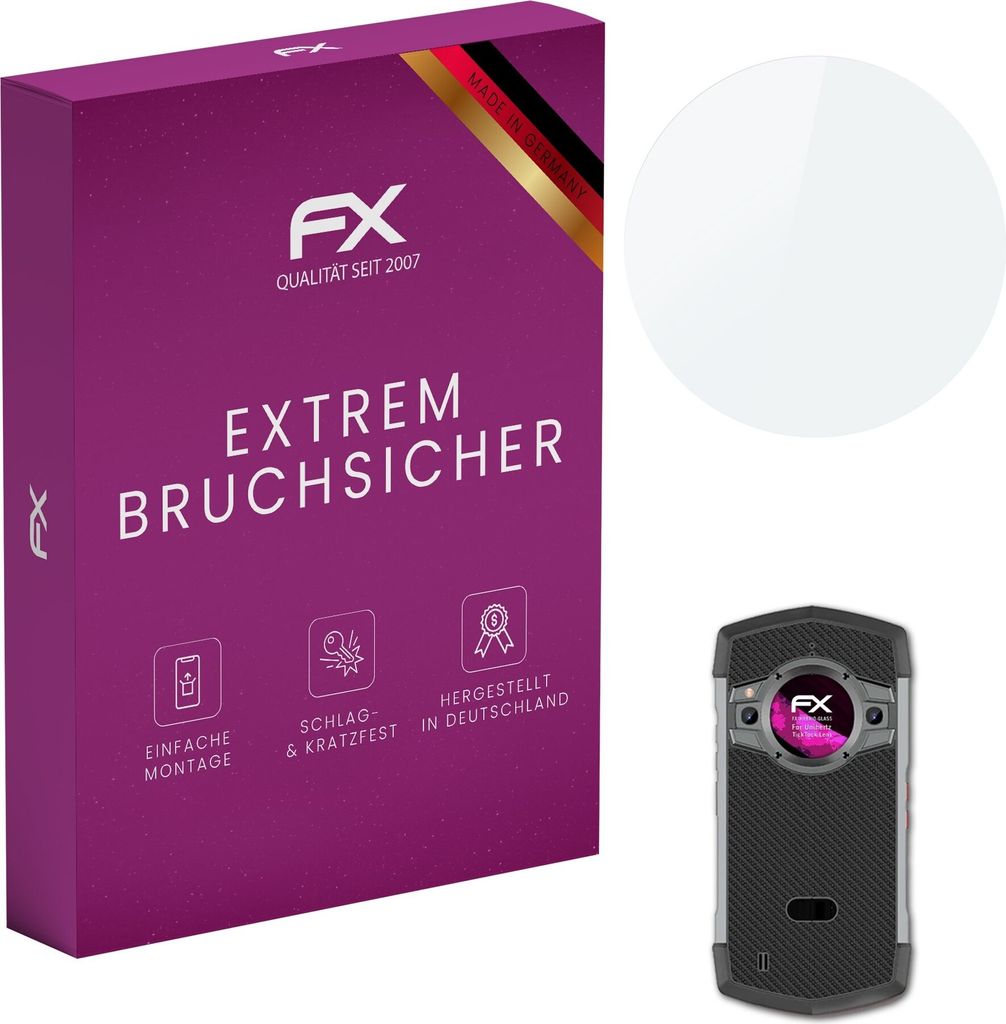 atFoliX FX-Hybrid-Glass Displayfolie kompatibel mit Unihertz TickTock Lens Glasfolie