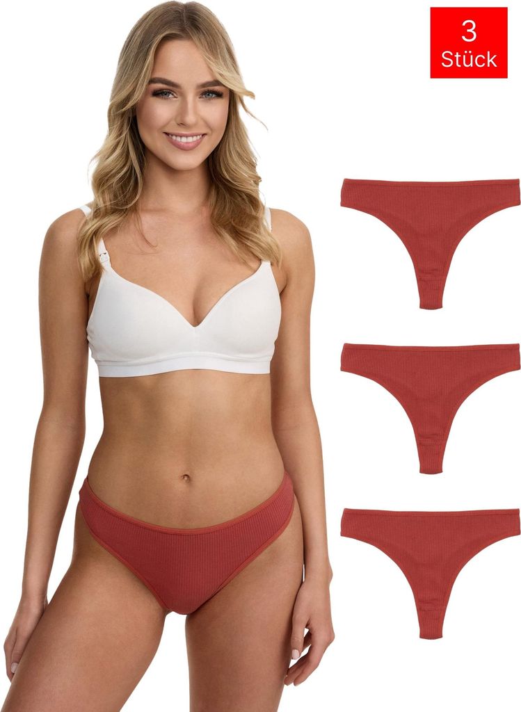 Tazzio perizoma donna 3-pack F933 (ocra, S) Immagine del prodotto 