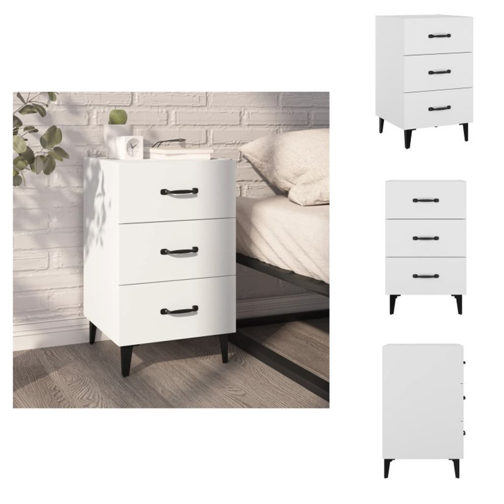 vidaXL Nachttisch Weiß 40x40x66 cm Holzwerkstoff - Nachttische