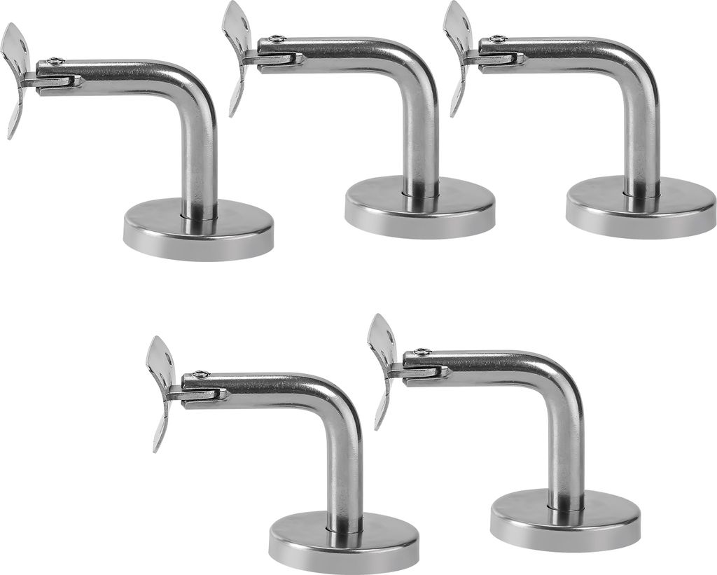 TolleTour Handlaufhalter Set 5 Stück Edelstahl Handlaufträger Geländer gewölbte Auflage Stütze