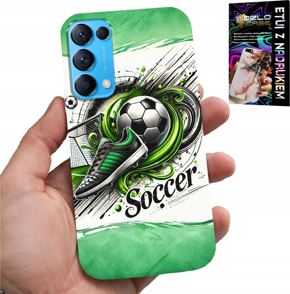 Custodia Calcio Oppo Reno5 4G 5G con Vetro - Protezione Stadio