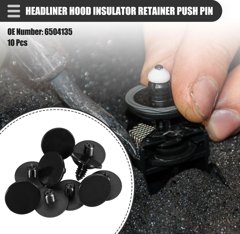 Himmelhauben-Isolator-Befestigungssplint, für Ram 2500 SLT ST 2012-2015, Kunststoff, Nr. 6504135, Schwarz, 10 Stück