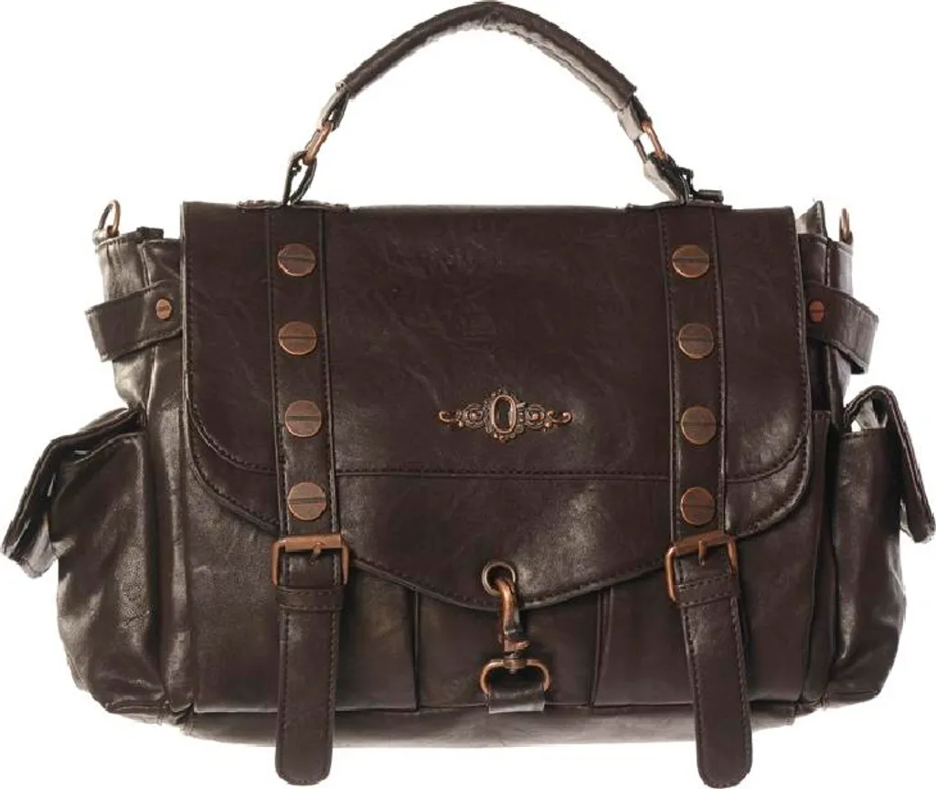 Grand sac à main Steampunk marron Banned idéal pour vos conventions