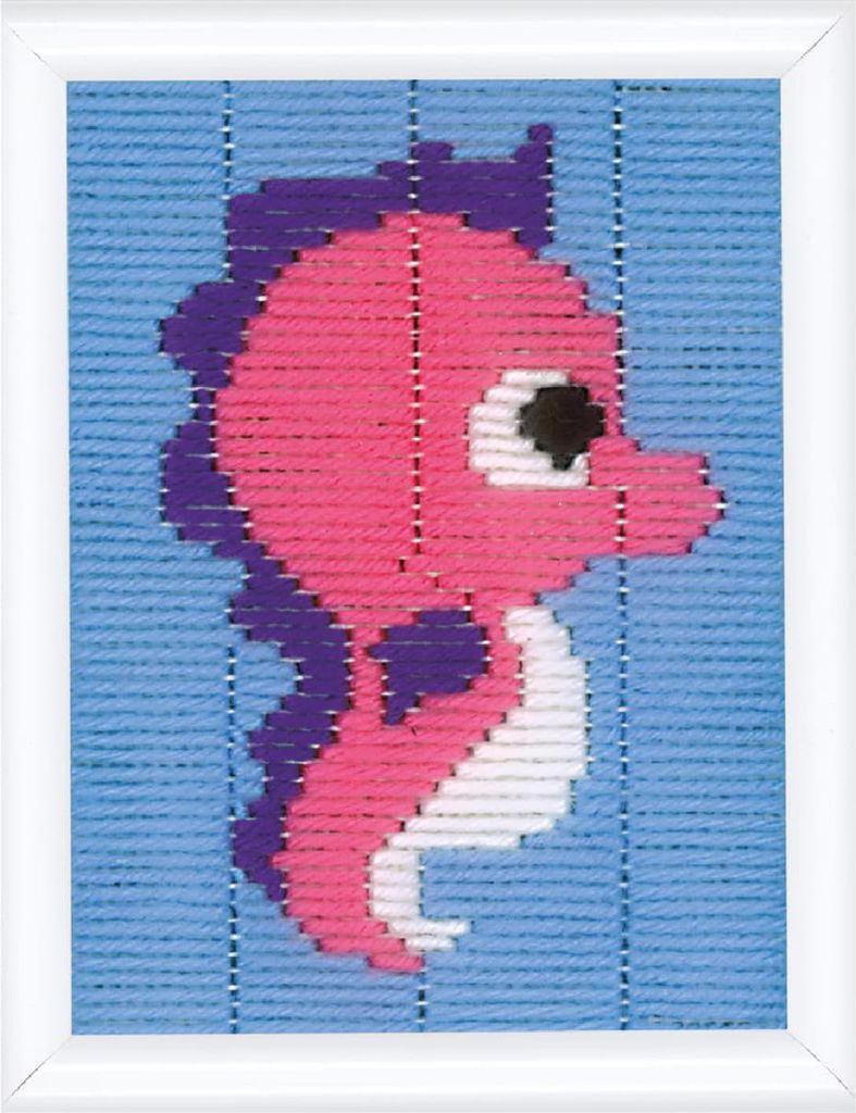 Vervaco Spannstich Stickpackung "Seepferdchen", Stickbild vorgezeichnet, 12,5x16cm