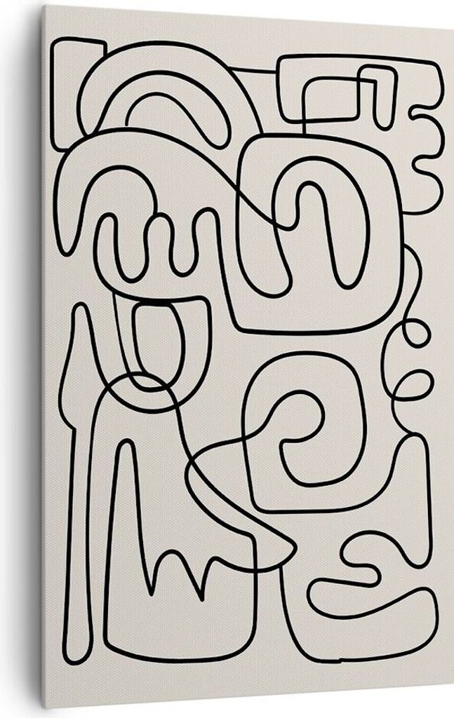 Bild auf Leinwand - Leinwandbild - Einteilig - Linien Figuren Formen - 80x120cm - Wand Bild - Wanddeko - Wandbilder - Leinwanddruck - Wanddekoratio...