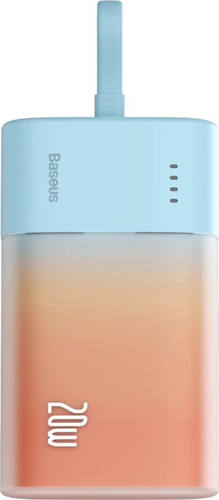 Popsicle Powerbank 5200mAh 20W mit Lightning Kabel 60W/20V/3A/30cm - Blau-Orange