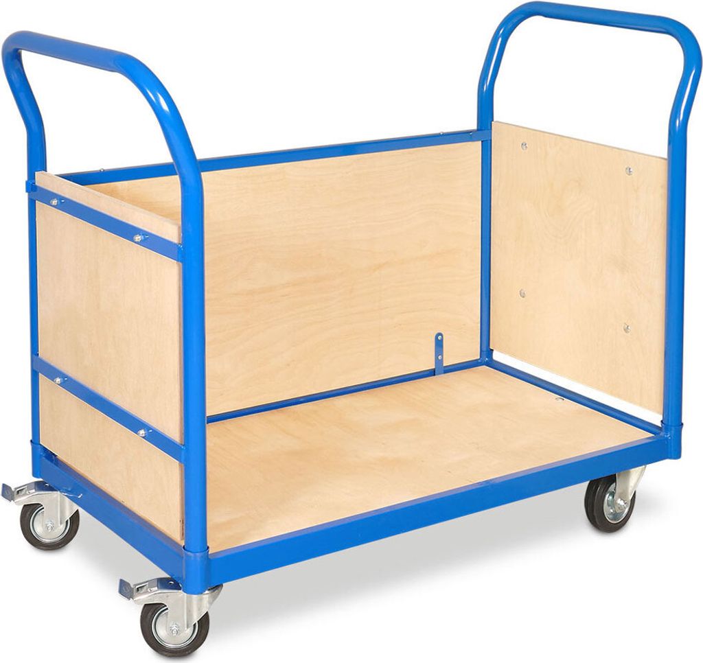 Dreiwandwagen, LxBxH 1130x500x890 mm, Trgkf 250 kg, 2 Lenk- und 2 Bockrollen