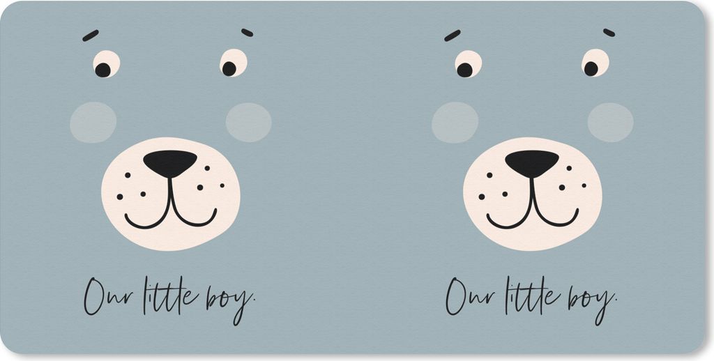 MuchoWow Schreibtischunterlage Sprichwörter - Unser kleiner Junge - Zitate - Baby - Kinder - Jungen 80x40 cm - XXL Mauspad - Gaming Mauspad