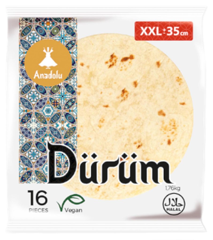 Tortillas Durum, marque Anadolu, 35 cm, paquet de 16 pièces Image du produit 
