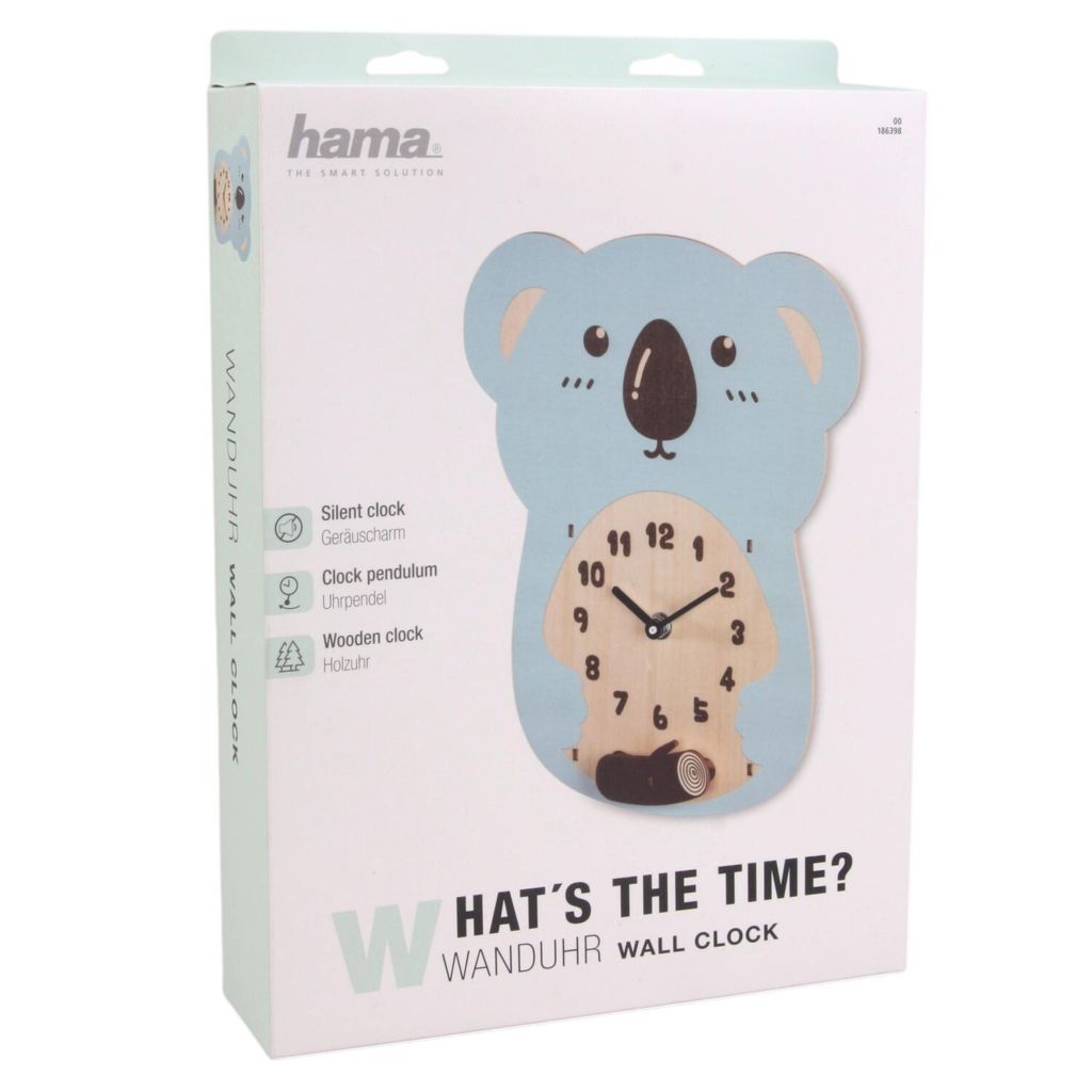 Hama Kinder-Wanduhr "Koala", geräuscharm, Holz Produktbild 6