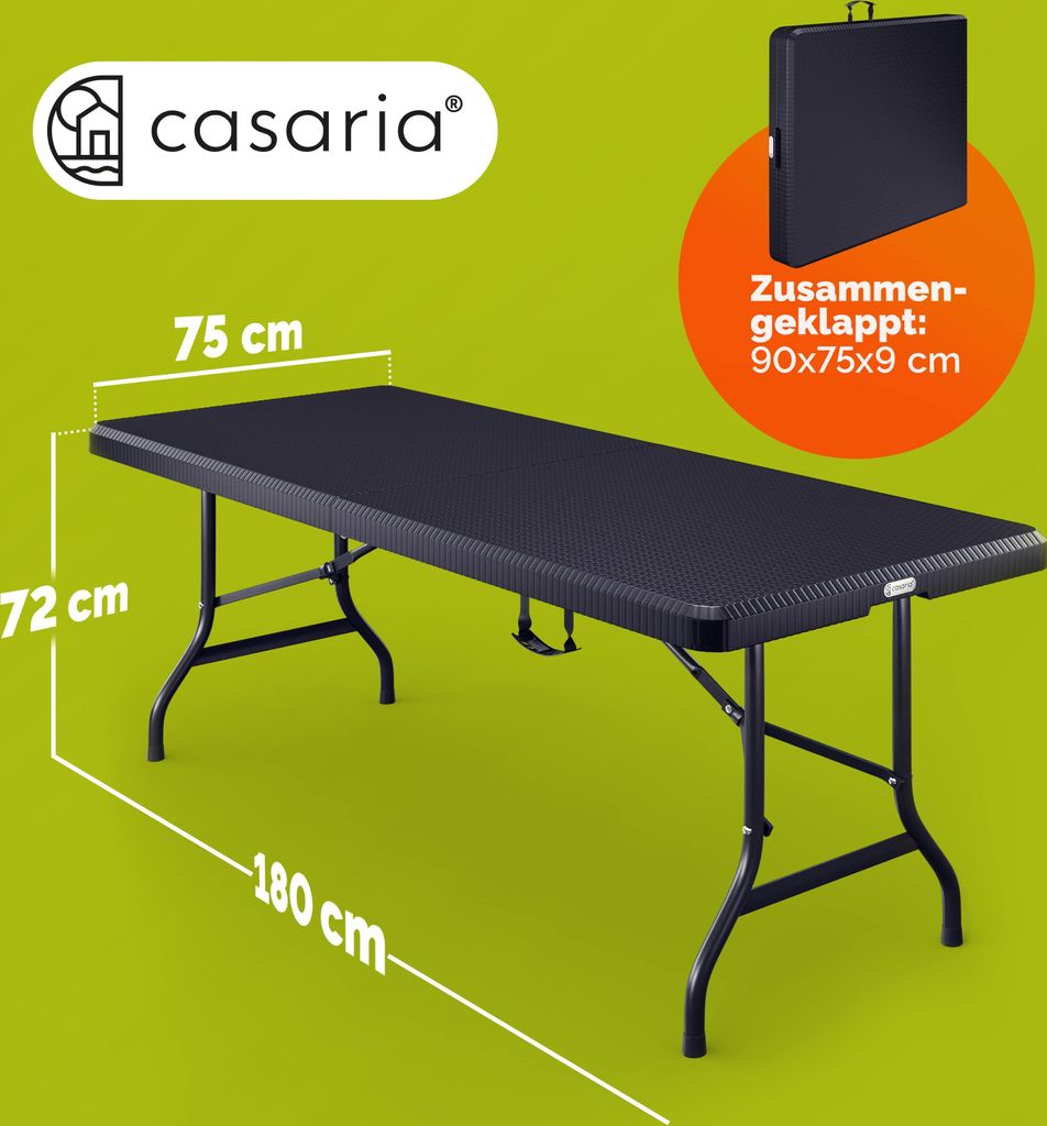 CASARIA® Gartentisch klappbar Polyrattan Campingtisch Produktbild 7